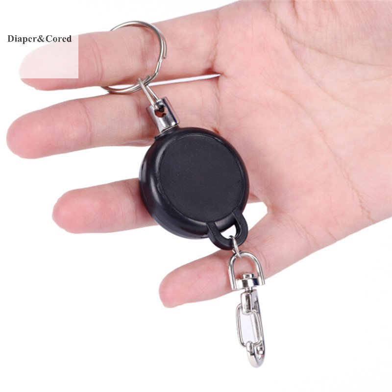 DIAPER & CORED Cuộn dây thép có thể thu vào Dây đai giật Vòng huy hiệu Pass ID Card Holder YTH