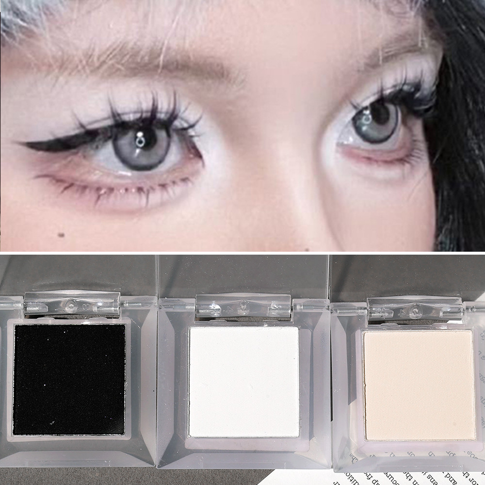 Bảng Phấn Mắt Đơn Sắc - Pearly Matte White Beige Highlights - Chống Thấm Nước Lâu Dài Làm Sáng - Phấn Mắt Shimmer Powder Pigment - Mỹ Phẩm Trang Điểm Da Mặt