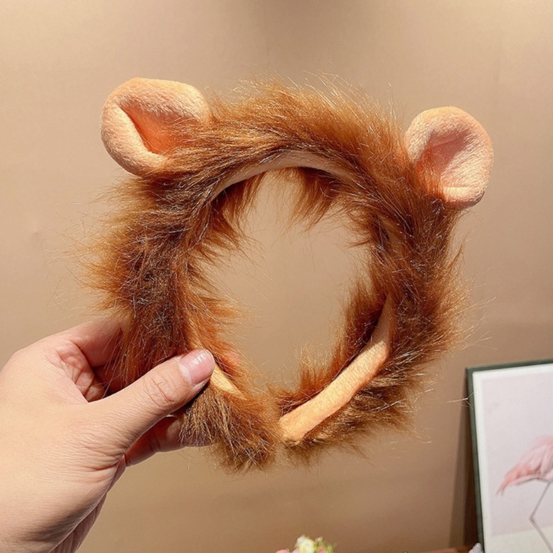 Dasbsug Hoạt Hình Sang Trọng Hairhoop Đáng Yêu Tai Sư Tử Băng Đô Quấn Tóc Lễ Hội Âm Nhạc Băng Đô Quấn Tóc Roleplay Đảng Mũ Trưởng Thành Cô Gái Headb