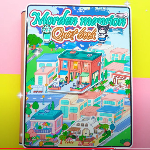 Đồ chơi giấy ngồi nhà búp bê bằng giấy Morden Mansion của cô gái tóc hồng đồ chơi thủ công DIY