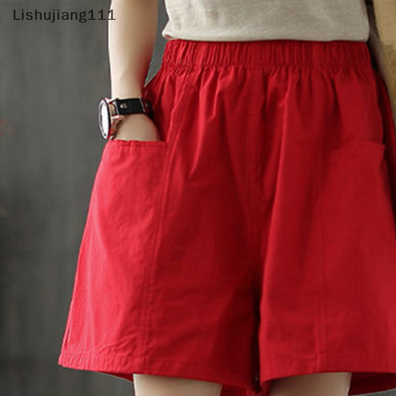 Li Kích Thước Lớn Thường Ngày Rời Sinh Viên Ống Thẳng Bảo Hộ Lao Động Quần Ba Phần Tư Quần Short Cotton Và Vải Lanh Ống Rộng SHU