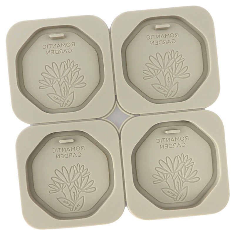 4 Khoang Lục Giác Hình Hoa Silicon Sáp Viên Khuôn Thơm Thạch Cao Xe Mặt Dây Chuyền Khuôn Sáp Danh Sách Khuôn Silicon