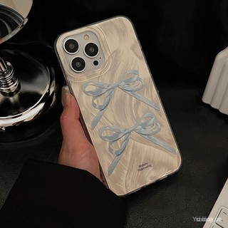 Ốp Điện Thoại Nơ Xanh Thời Trang Thích Hợp Cho Iphone 11promax 11pro 13 12 14 15 pro 15 14 plus 15 12 13 14 promax Vỏ Bảo Vệ Điện Thoại TPU Chống Sốc SIOM