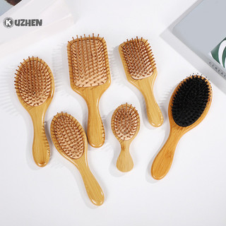 Kuzhen Tre Bàn Chải Tóc Massage Lược Da Đầu Máy Mát Xa Cho Tóc Tăng Trưởng Chống Tĩnh Điện Thẳng Bàn Chải Mềm Râu Bé NÓNG