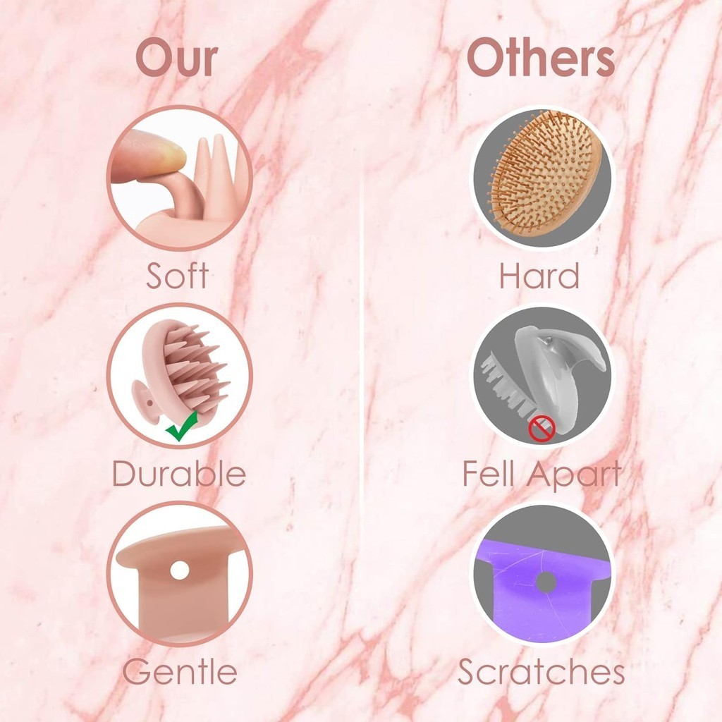 Mềm Silicone Tóc Da Đầu Máy Mát Xa Phục Hồi Tóc Da Đầu Chà Massage Dầu Gội Bàn Chải Lược Mục Tiêu Gàu Ngứa Da Đầu Khô