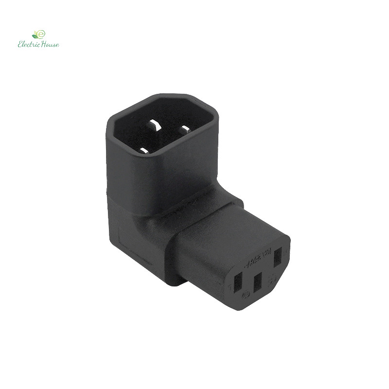 [Nhà Điện] 10A 3Pin IEC Kết Nối Xuống 90 Góc IEC 320 C14 Nam Đến C13 Nữ Bộ Chuyển Đổi Nguồn AC Cắm Cho LCD LED Treo Tường TV mới