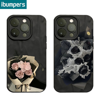 ibumpers Ốp lưng Iphone Hàn quốc xịn Hoa Họa Tiết Đen Ốp Điện Thoại Mỏng Silicon Mềm Chống Bẩn Chống Sốc Cho Iphone 16 15 14 12 13 11 Pro Max Iphon X XS XR X Max IP 7 8 Plus 11 ốp lưng