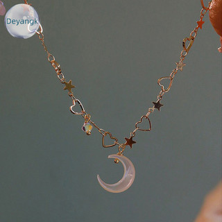 Deyangk Mặt Trăng Lãng Mạn Hoa Mặt Dây Chuyền Vòng Tay Nữ Bé Gái Thời Trang Sáng Bóng Đuôi Cá Trái Tim Zircon Dây Xích Vòng Tay Trang Sức Dự Tiệc Quà Tặng VN