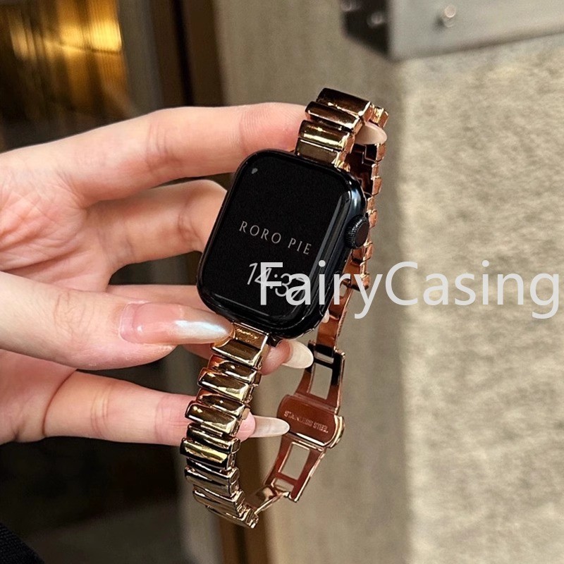 Dây đeo S11 kim loại thời trang không đều cho Apple Watch 49mm 41mm 45mm 38mm 42mm 44mm 40mm Vòng đeo tay bằng thép không gỉ sang trọng dành cho nữ iWatch Ultra 8 7 SE 6 5 4 3