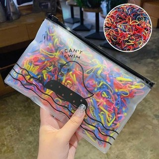 [1000 CÁI] Mũ nón trẻ em dây cao su dùng một lần dành cho nữ dây buộc tóc co giãn cao màu đen
