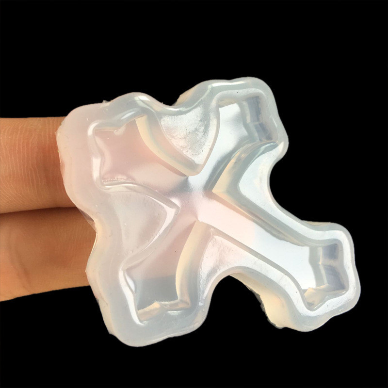 Gương Retro Cross khuôn silicon đa năng với đục lỗ, dùng làm mặt dây chuyền, trang sức, socola, trang trí bánh