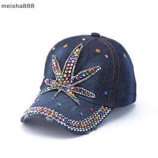 Meisha888 Mới Hip Hop Denim Kim Cương Giả Sáng Tạo Môi In Bóng Chày Chữ Tình Yêu Tấm Che Mũ Dành Cho Nam Và Nữ Mũ Cao Bồi