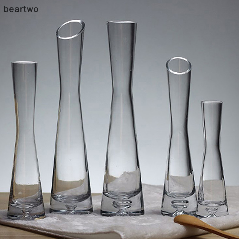 < Beartwo > Bình hoa thủy tinh trong suốt Bình nhỏ Cây hoa Terrarium Bàn trang trí nội thất Trang trí đám cưới Đẹp