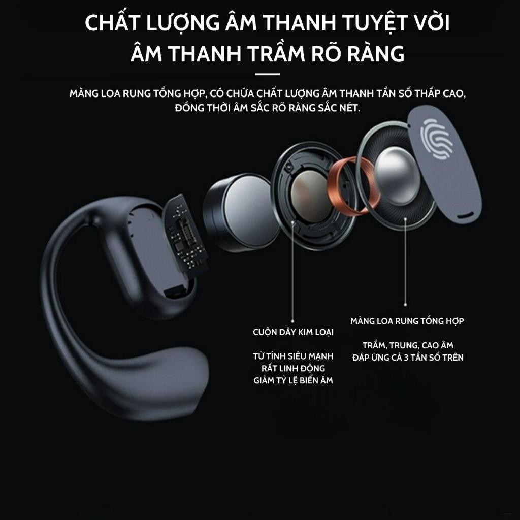 Tai nghe Bluetooth OWS GT280 Đeo Vành Tai Không Rơi Pin Trâu Chống Nước Thể Thao 2026