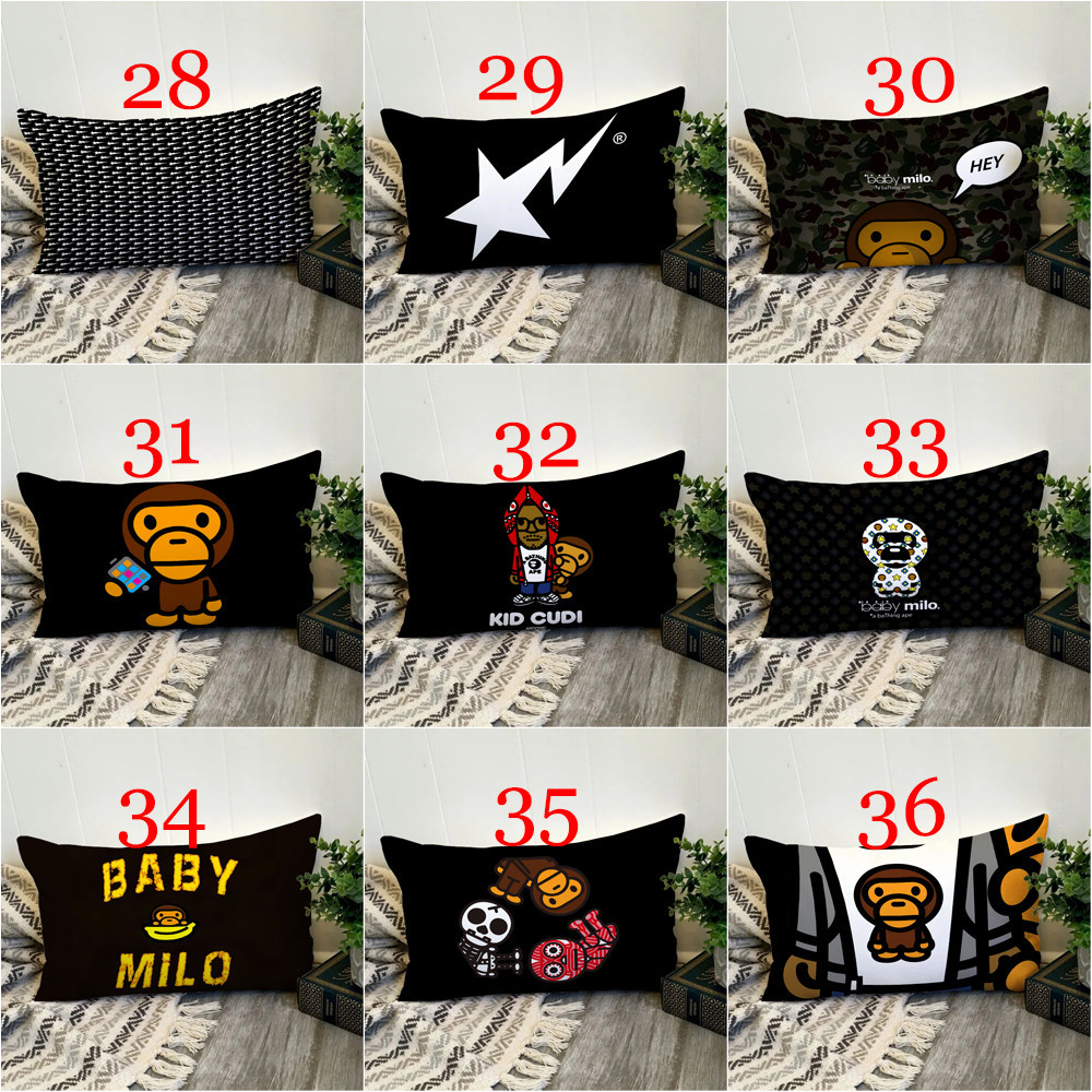 Baby Milo Bape Vỏ Gối Hình Chữ Nhật In Hình Một Mặt Đệm Polyester Trang Trí Nhà Cửa Món Quà Tốt Nhất (Không Có Lõi)