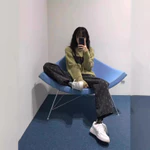 [Sr-studio] Nghỉ ngơi & giải trí Hàng có sẵn Real Shot 2024 Quần jean in hình phong cách mới dáng rộng dáng rộng Quần ống rộng thông thường dành cho nữ — ảnh 2