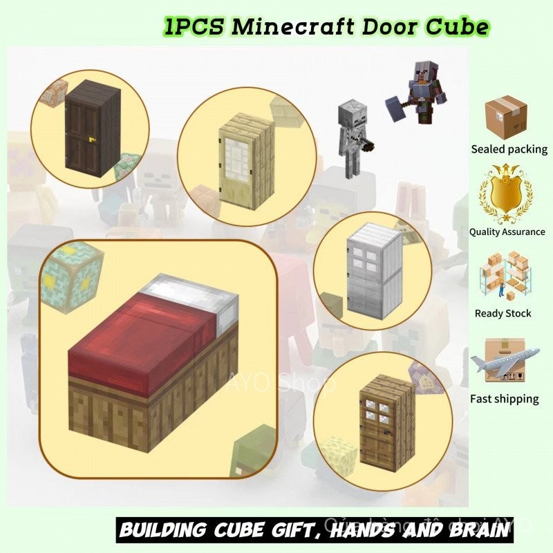 1 Chiếc Minecraft My World Từ CubeDoor Và Giường Khối Xây Dựng DIY Nam ...