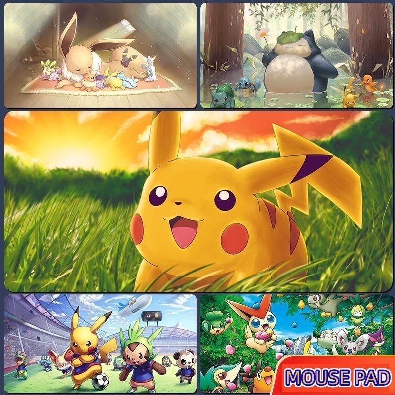 Miếng Lót Chuột Pokémon Go Pikachu Cực Lớn Bàn Phím Máy Tính Dày Thảm Bàn 90 * 40 / 80 * 30 / 60 * 30 / 26 * 21cm Hoạt Hình Dễ Thương Trang Trí Bàn Làm Việc Quà Tặng Cho Bé Trai Người Bạn
