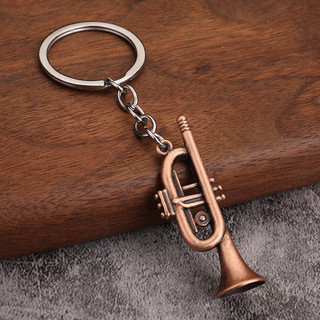 Nhạc cụ mini đồ chơi thu nhỏ saxophone kim loại mini vòng chìa khóa mặt dây chuyền âm nhạc