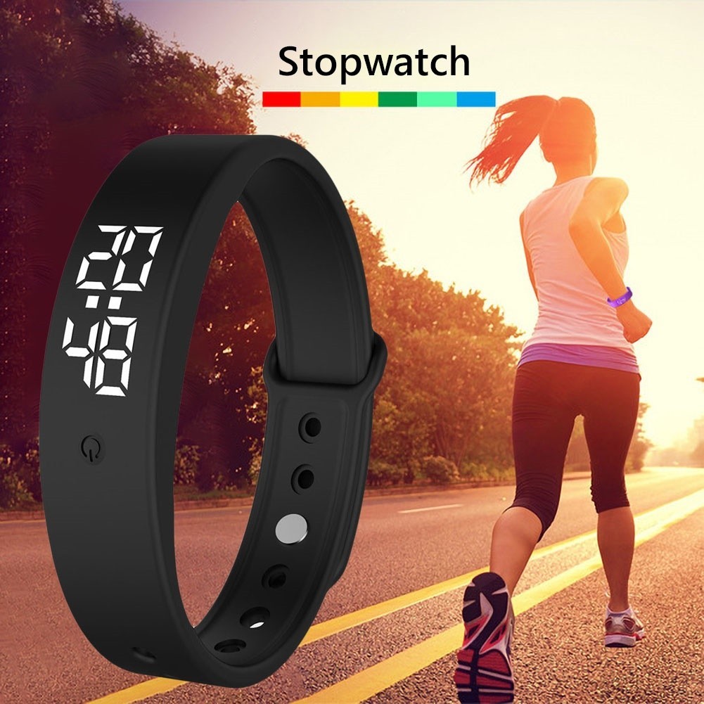 [Kw] V9 Máy đo nhiệt độ cơ thể Nhiệt kế báo động rung Vòng đeo tay thông minh