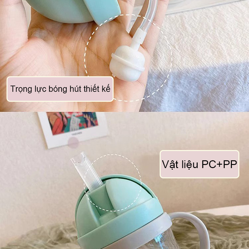 【SKISOPGO】Chai nước trẻ em Học uống cốc Chai nước rơm trẻ em Silicone ống hút Van chống nghẹt thở cao cấp