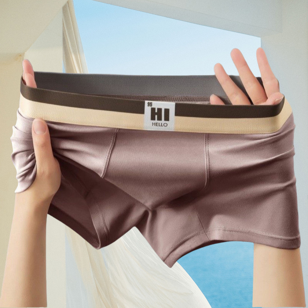 Ảnh Ecmn Nam Morandi Màu Quần Short Boxers Kháng Khuẩn Đáy Quần Lót Thoáng Khí Mềm Mại Và Thân Thiện Với Da Liền Mạch Plus Kích Thước Quần Lót 1