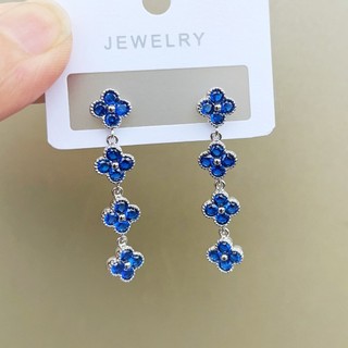 Châu Âu Mỹ ins Phong Cách Mới Bông Tai Sapphire Sapphire Nhiều Màu Sắc Nữ
