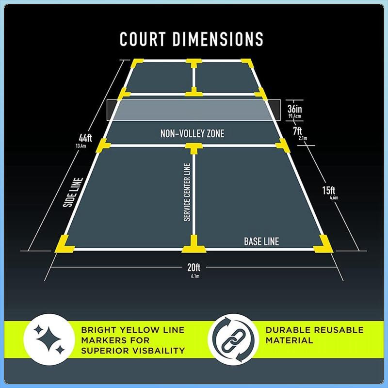 Tadill Pickleball Court Marker Kit Sân Tennis Silicone Dòng phụ kiện di động
