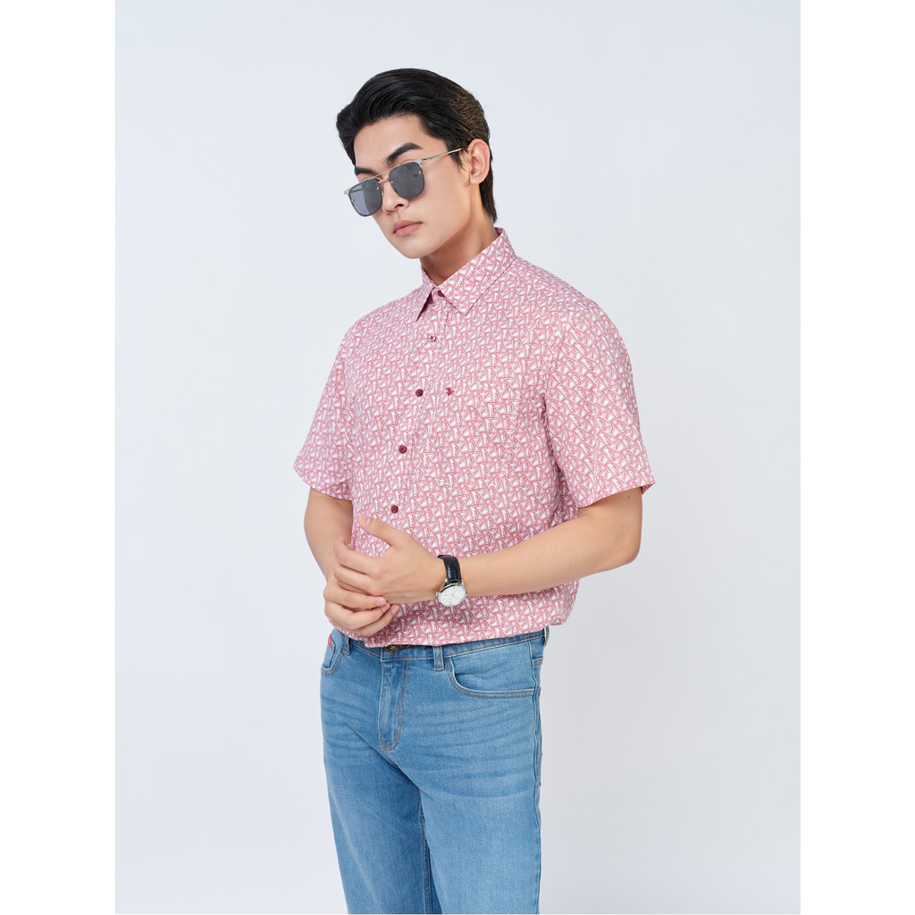 Sơ mi ngắn tay lai ngang VIETTIEN SMART CASUAL vải sợi tre phom REGULAR VT00000310