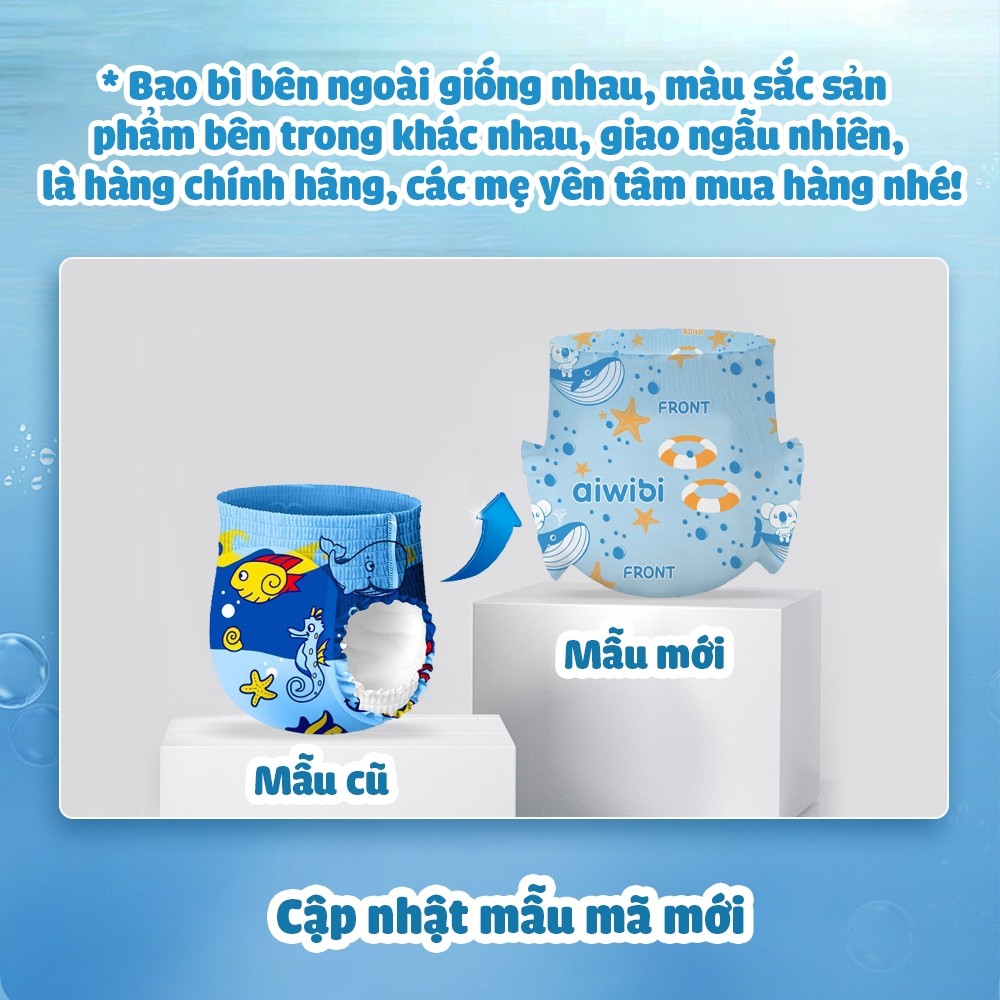 Tã/Bỉm Quần Bơi Cao Cấp Aiwibi 1 Miếng/Gói, Nhiều Size M/L/XL/XXL/XXXL