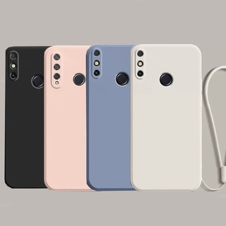 Thời trang mới Huawei Y6P Y5P Y7P 2020 Y9S Honor 10 Lite Khung cản vuông mỏng Vỏ silicon TPU mềm có dây đeo cổ tay