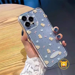 Ốp Mềm Trong Suốt Gấu Dễ Thương Cho Samsung Galaxy S25 S24 S23 S22 S21 S20 Note 20 Ultra FE S10 10 Lite S9 S8 Plus + 9 8 5G Nơ Vỏ Điện Thoại Hoạt Hình Ốp Lưng Chống Sốc