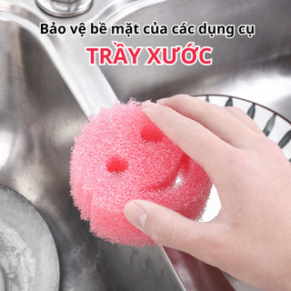 Miếng Bọt Biển Ma Thuật Smiley Face Mềm Dẻo Và Cứng Cáp, Miếng Bọt Biển To Nhanh Khô Hút Xà Phòng NGÓI HOME - BB01