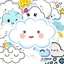 Hộp 50 Sticker Hình ĐÁM MÂY CUTE Decal Phản Quang 7 Màu Halogram Chống Nước NSX Gì Cũng In | MS: 000166