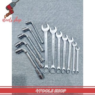 Combo 5 khóa ống điếu chữ L thép CRV cứng cáp (8,10,12,13,14) và 7 khóa cờ lê (8,10,12,13,14,17,19) chuyên sửa chữa xe