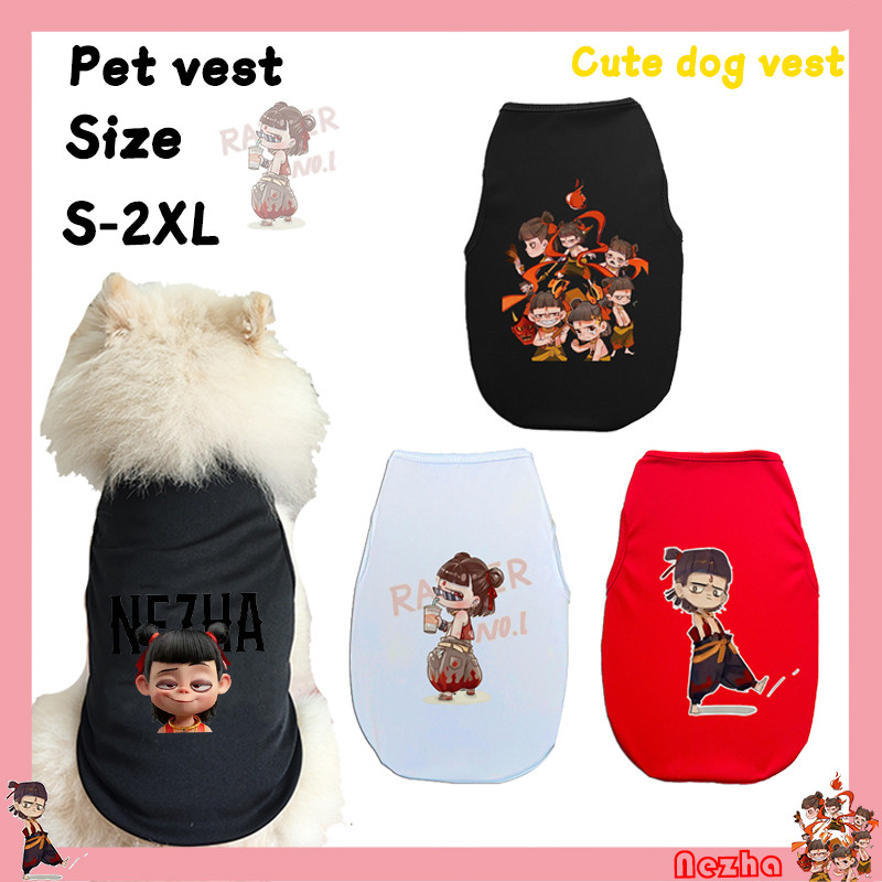 ✨ Hàng Mới Về ✨ Áo vest chó S-2XL có quần áo thú cưng in hình Nezha phong cách Trung Quốc