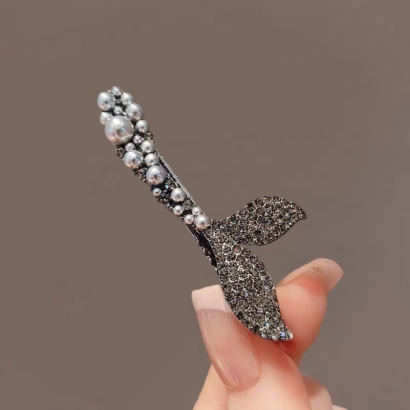 MAUROPOLI [Sẵn sàng] Thiết kế sang trọng nhẹ nhàng Hàn Quốc Cảm giác sang trọng Kẹp mỏ vịt đuôi cá phong cách mới Tóc gãy Nổ Kẹp tóc Phụ kiện tóc Mũ đội đầu
