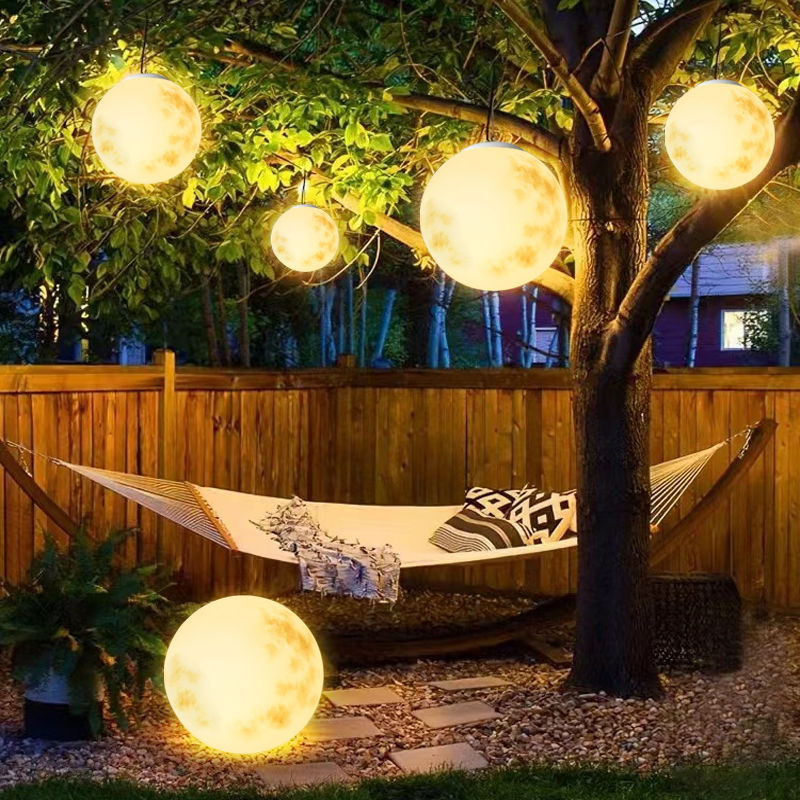 Đèn Mặt Trăng, Đèn Năng Lượng Mặt Trời Ngoài Trời Chống Thấm Nước, 16 Màu Rgb, Chiếu Sáng Trang Trí Cho Sân, Bãi Cỏ Và Sân Vườn