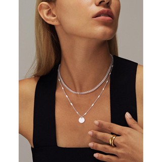 Vòng cổ nữ chuỗi không đều nhiều lớp xếp chồng mạ trang sức 14k