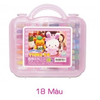Màu sáp dầu oil pastel vali, hộp nhựa có quai xách Hàn Quốc DOOLY TTORU Dong A D.A P&T. -