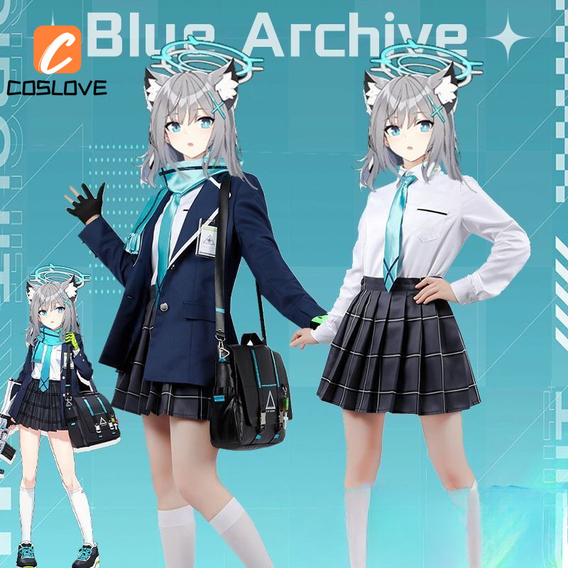Anime Trò Chơi Xanh Lưu Trữ Sunaokami Shiroko Cosplay Quần Áo Trọn Bộ Trang Phục Phù Hợp Với Bé Gái Đầm JK Đồng Phục Cosplay Đầm