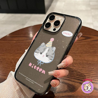 Hat-wearing puppy Phone Case for IPhone1716 15ProMax 13 15 New 12Pro Soft 14Promax Transparent Glitter Powder SF