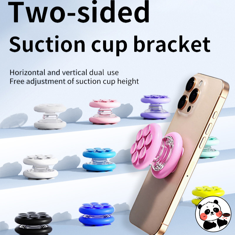 Đa Năng Hai Mặt Hút Cốc Điện Thoại Giá Đỡ Silicon Tường Đứng Vỏ Đứng Đơn Giản Màu Trơn Giá Đỡ Ô Tô Chống Trơn Trượt Một Mặt Bao Da Gắn