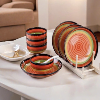 Tô Đĩa Sứ Cầu Vồng Bát Tràng Đủ loại Phong Cách Hàn Quốc - Trường An VN