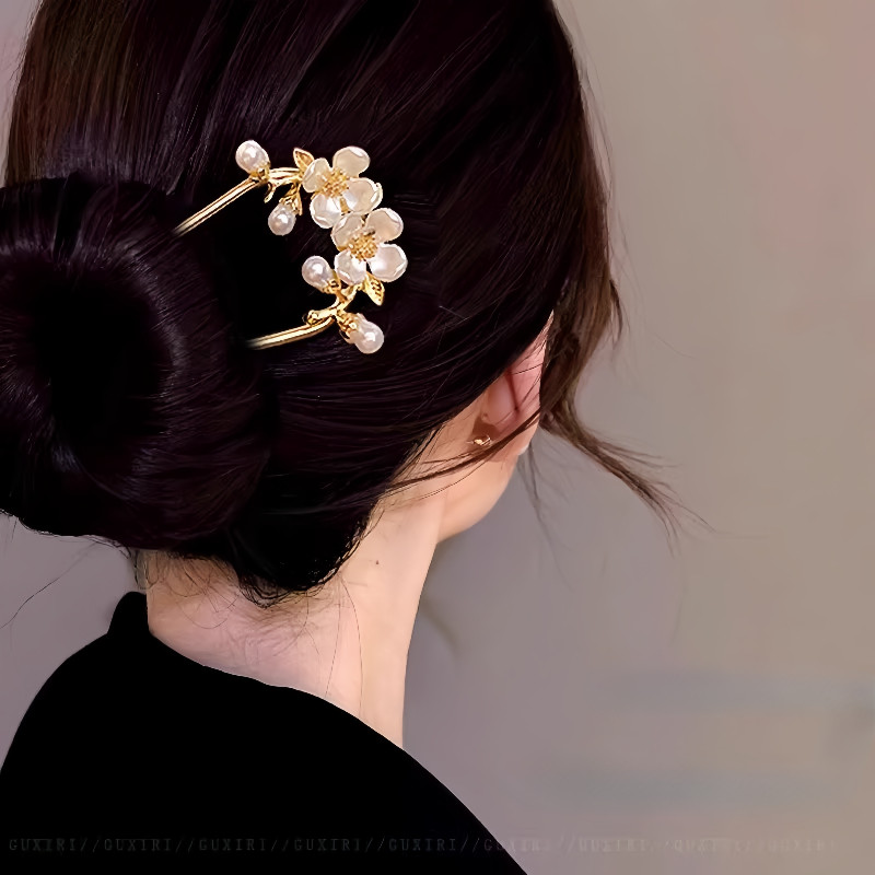 Kẹp Tóc Giả Ngọc Trai Hình Chữ U Phong Cách Cổ Điển Trung Hoa Cho Người Phụ Nữ