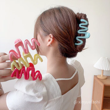 kẹp phồng tóc kẹp tóc càng cua kẹp tóc kẹp càng cua cỡ lớn kẹp tóc xinh Kẹp tóc Phiên Bản Hàn Quốc Niche Color Wave Grab Clip Thiết Kế Tóc Lưng Đầu Cá Mập Kẹp ins Tính Khí Cao Cấp Kẹp Tóc 