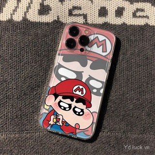 Ốp điện thoại hoạt hình hoạt hình Crayon Shin-Chan Thích hợp cho iPhone 11 12pro 15 14 13 14plus X XR XSMAX 15 promax 12 7 8plus Vỏ trong suốt chống sốc bằng silicon phong cách mới HYBS