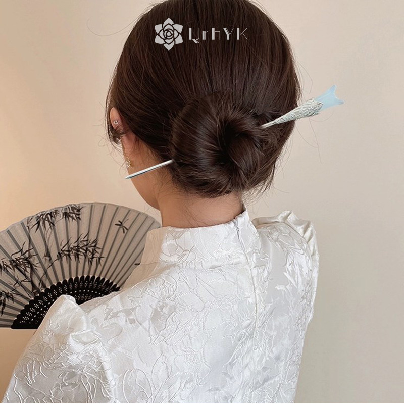 Qrhyk Phong Cách Trung Hoa Retro Hoa sel Kẹp Tóc Đơn Giản Cổ Tích Tóc Dính Mũ Dành Cho Nữ Cô Gái Tính Khí Phụ Kiện Tóc Mới
