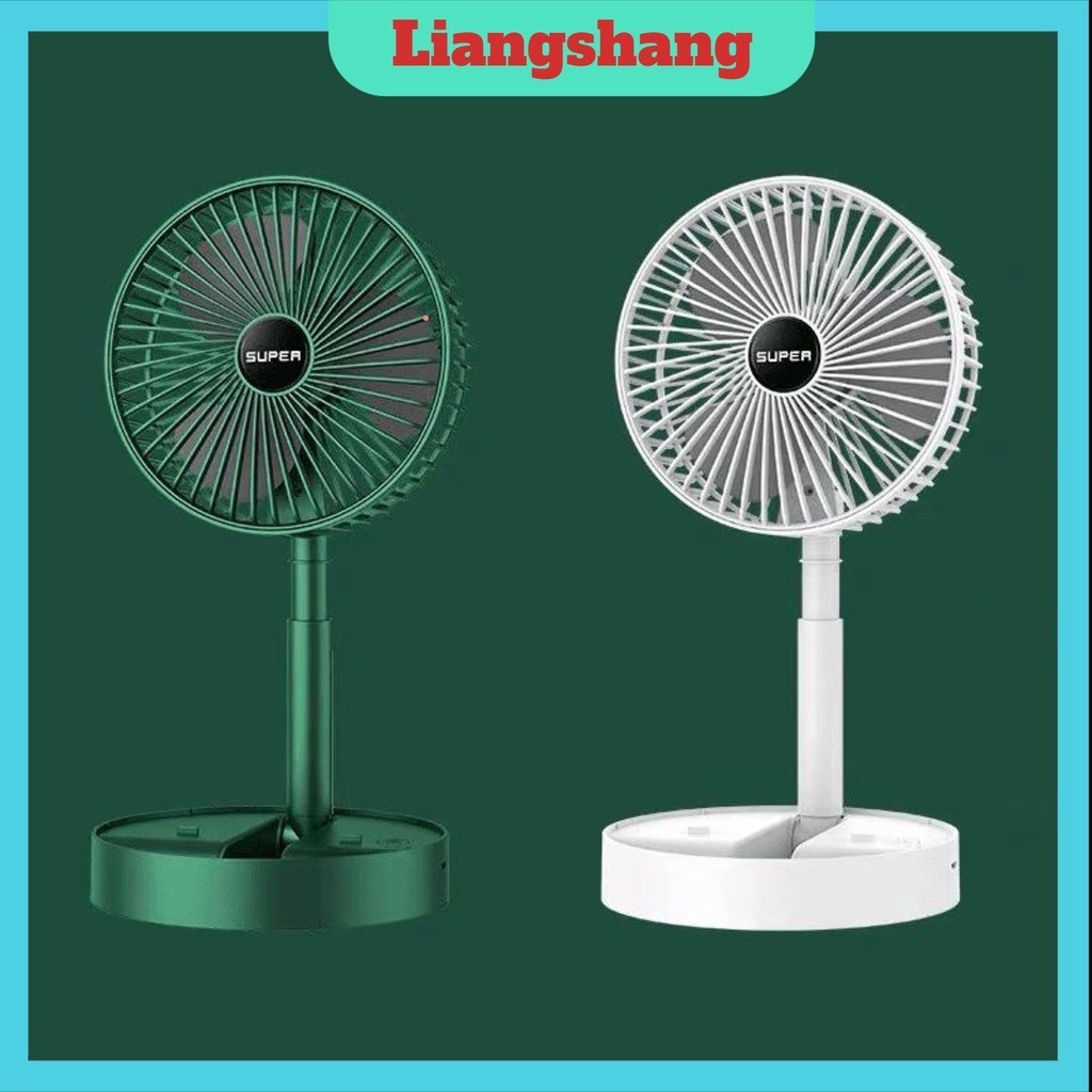 Quạt Để Bàn Gấp Gọn Có Thể Điều Chỉnh Độ Cao , 3 Tốc Độ Gió, Cổng Sạc USB Xoay 180 Độ