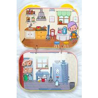 Đồ chơi thủ công Búp bê giấy cho bé gái giấy toca boca cắt sẵn, học liệu bóc tách
